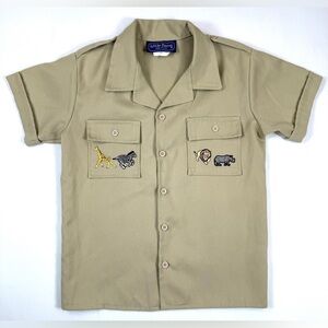 LITTLE BARON VINTAGE Boys’ Jr. Zookeeper Safari Casual Button Down Shirt Size 7